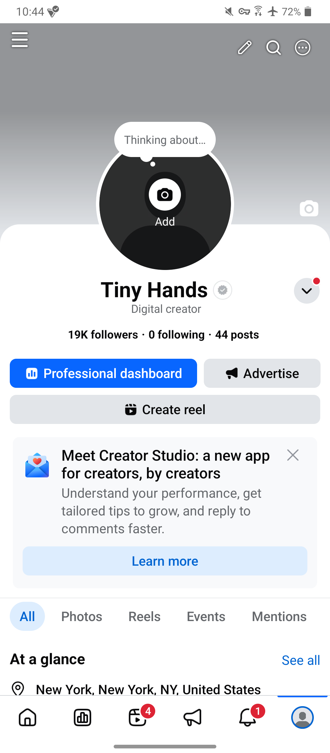 Tiny Hands analytics screenshot