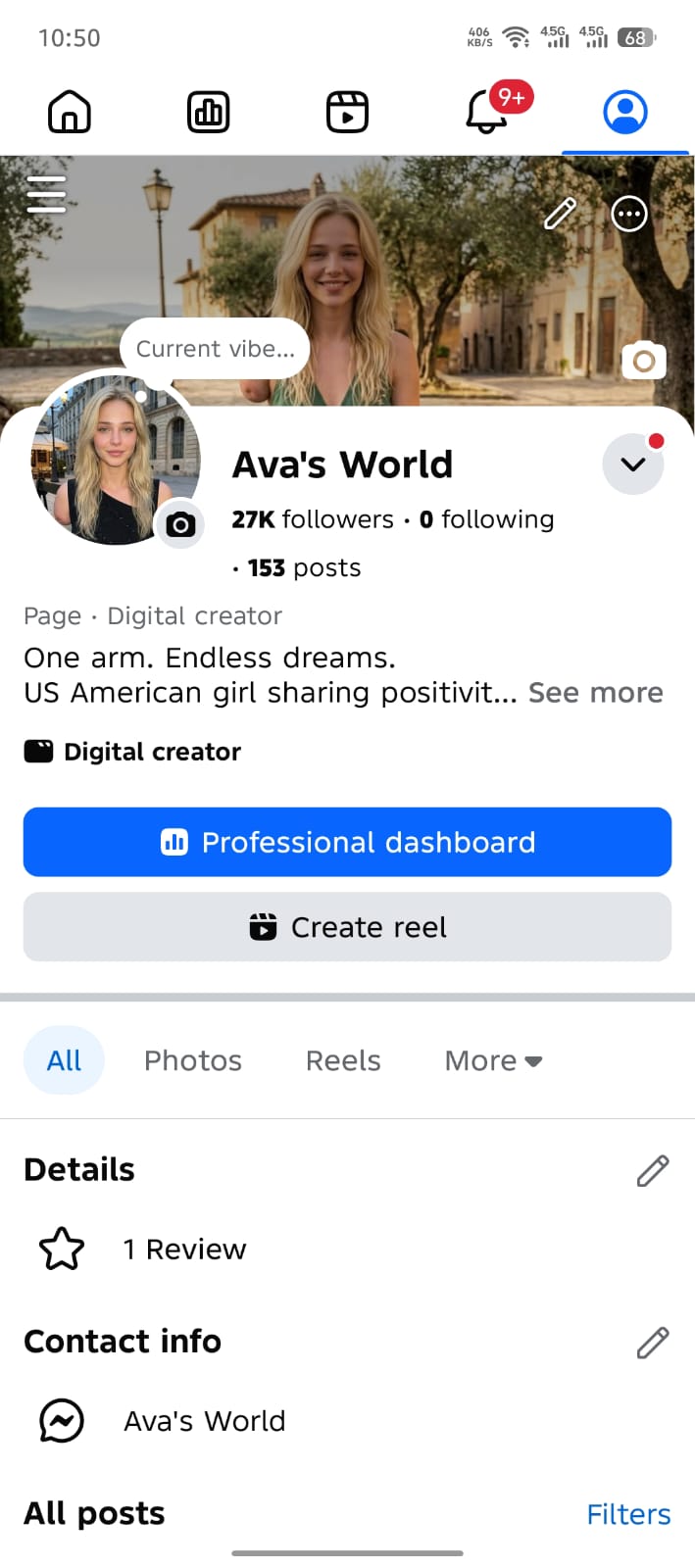 Ava's world analytics screenshot