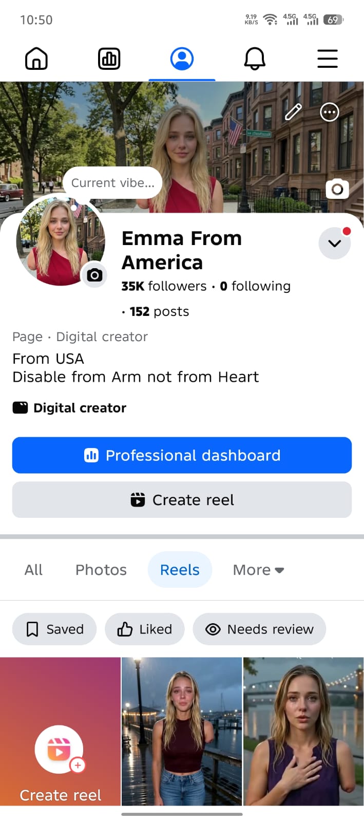 Emma from America analytics screenshot