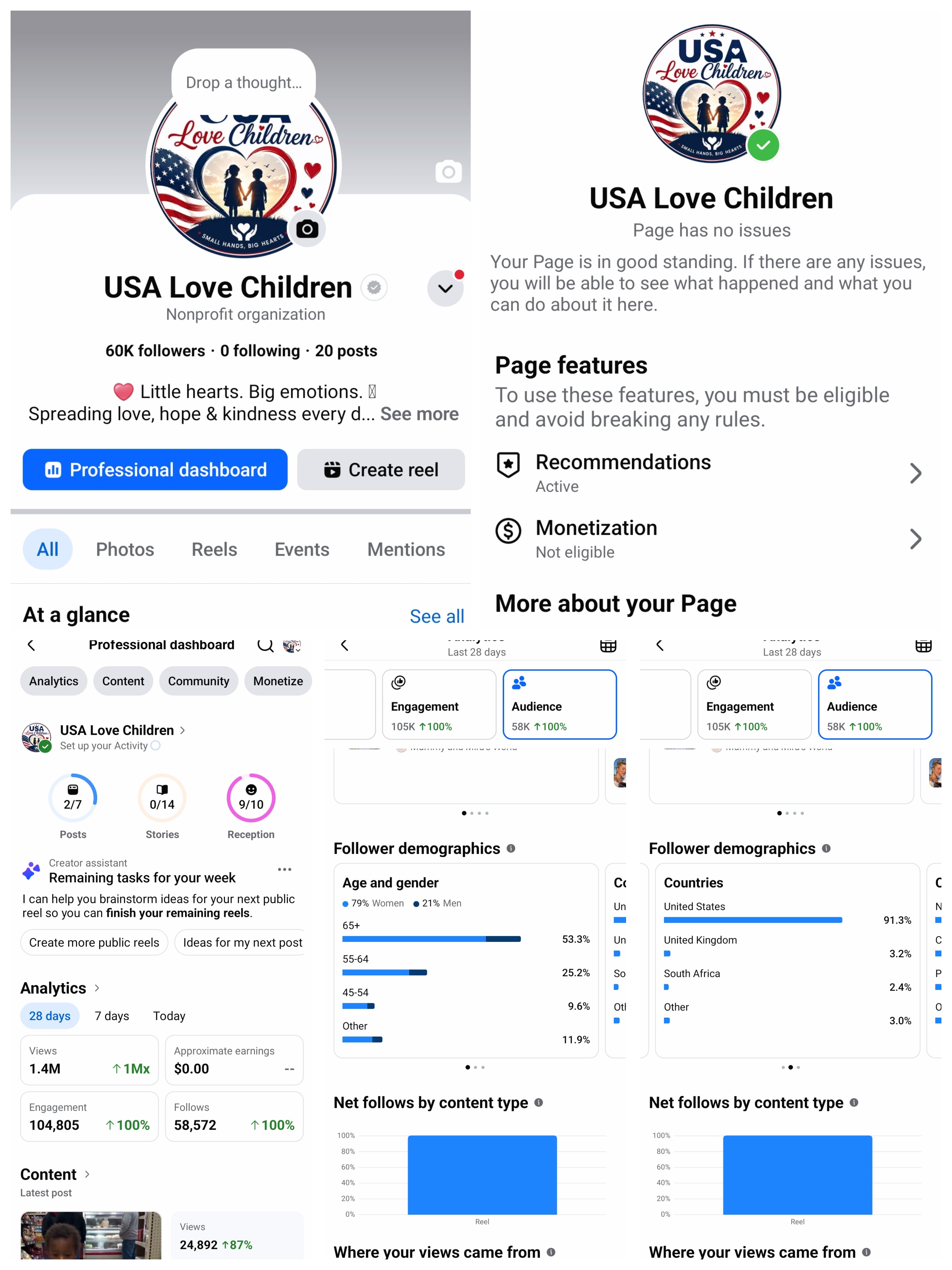 USA Love Children analytics screenshot