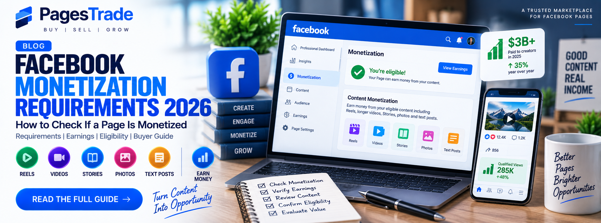 Facebook Monetization Requirements 2026: How to Check If a Page Is Monetized