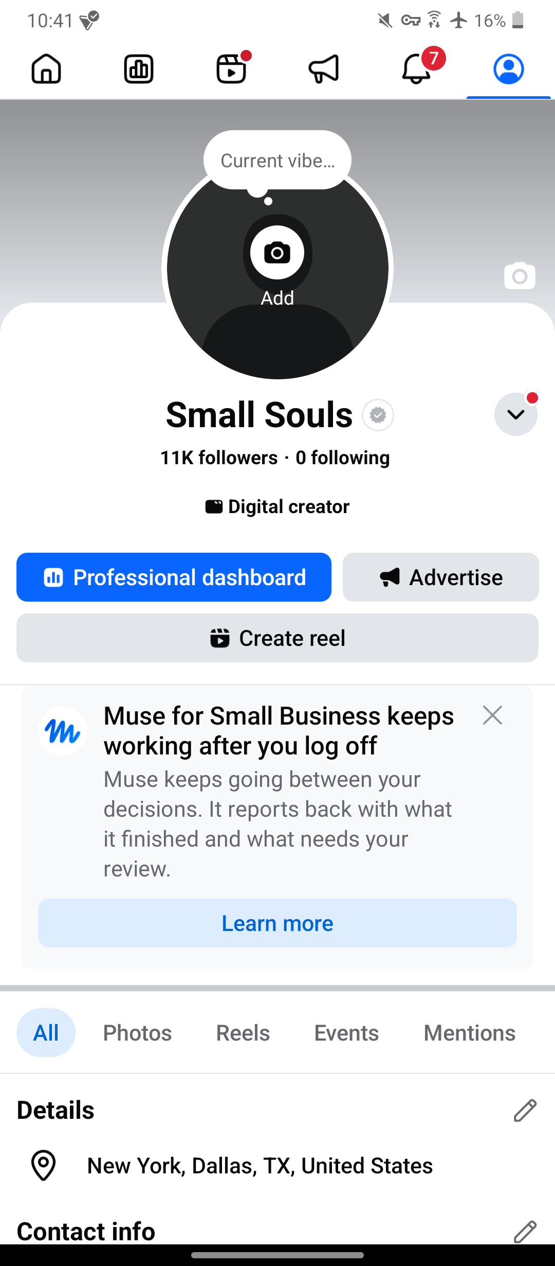 Small Souls analytics screenshot