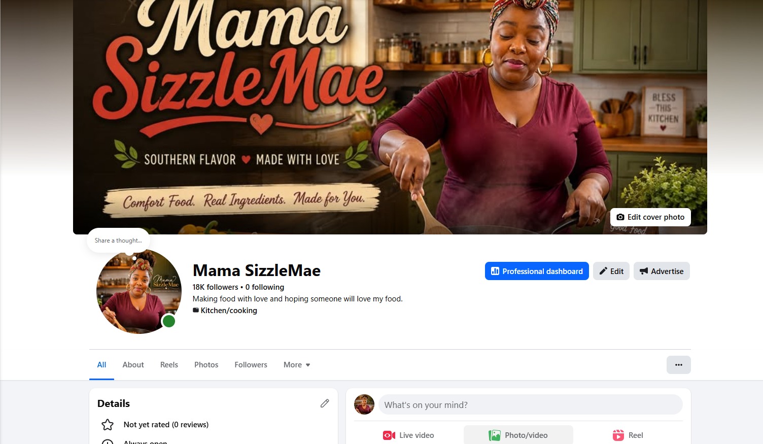 Mama SizzleMae analytics screenshot