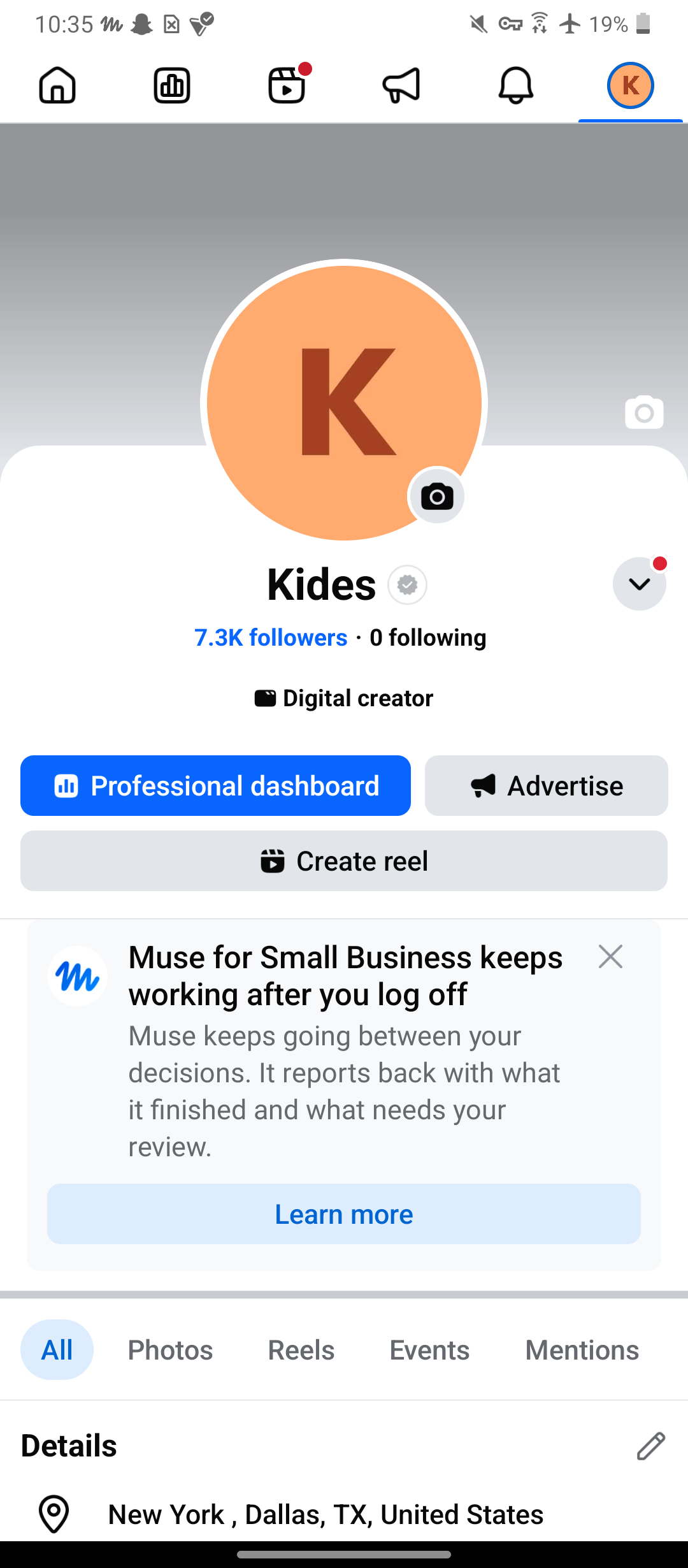 Kides analytics screenshot