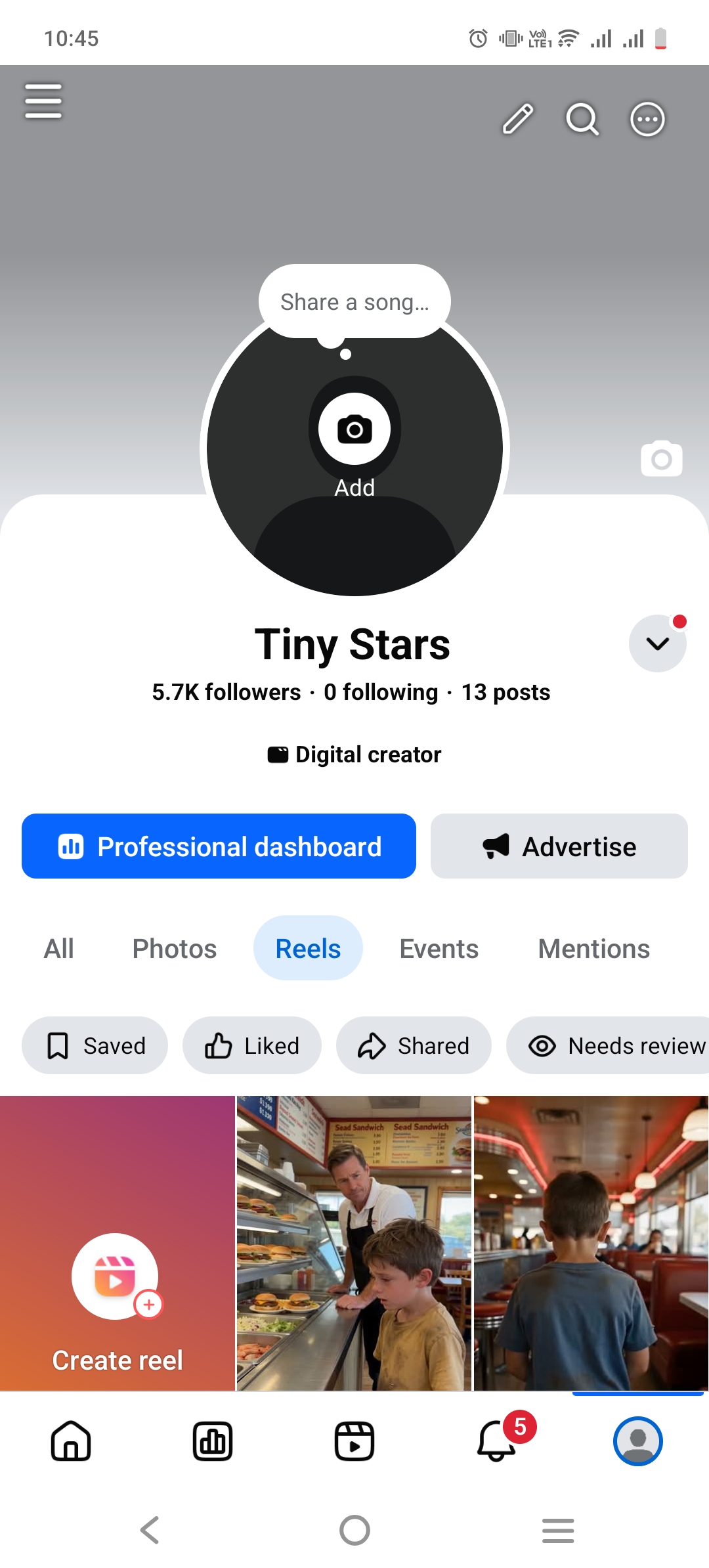 Tiny Stars analytics screenshot
