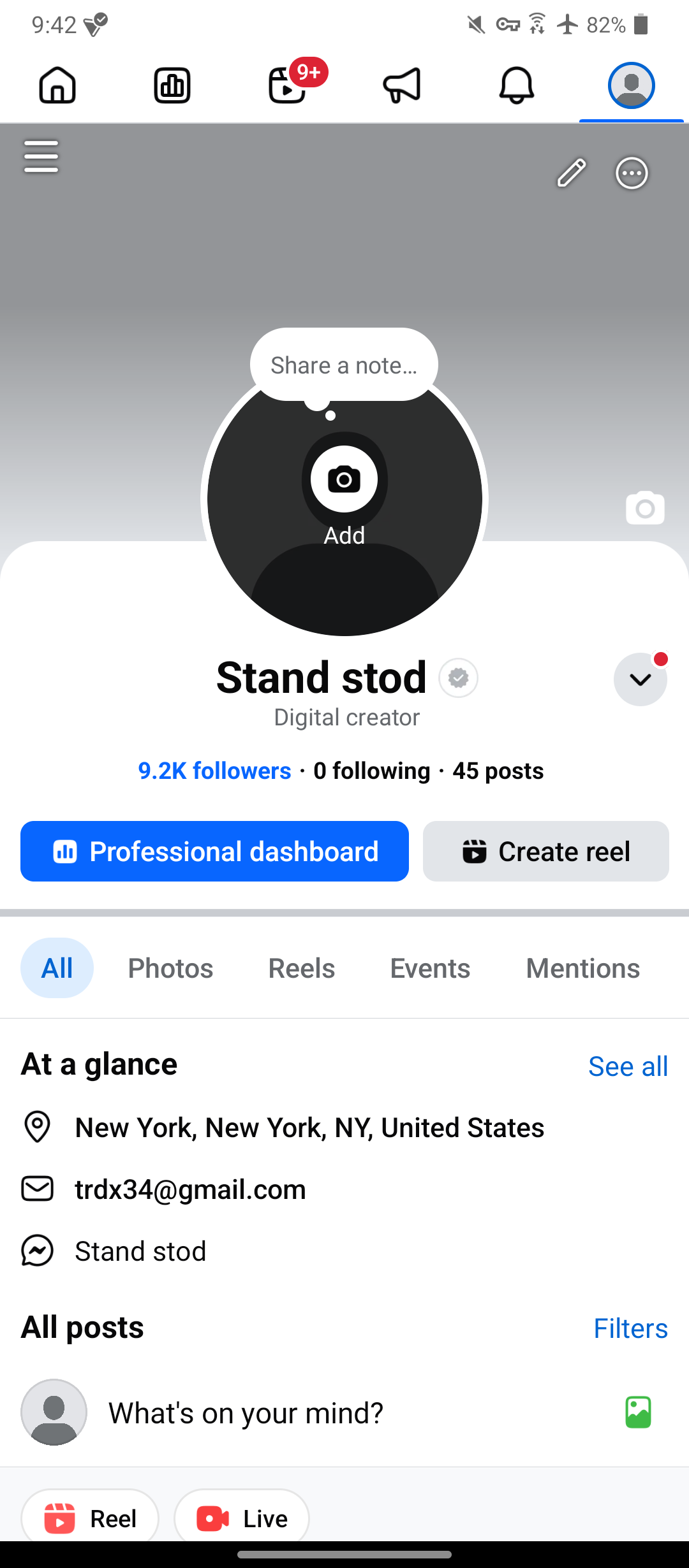 Stand stod analytics screenshot