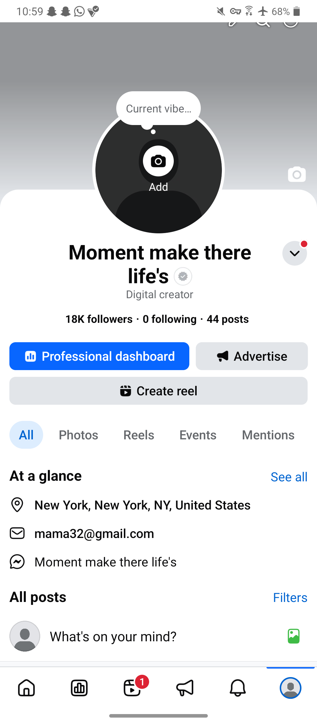 Moment make their life analytics screenshot